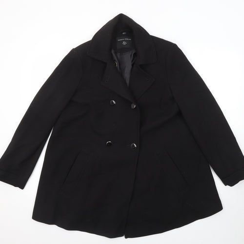 Dorothy Perkins Womens Black Overcoat Coat Size 12 Button