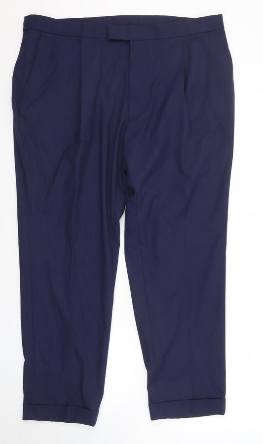 Autograph Mens Blue Polyester Dress Pants Trousers Size 40 in L29 in Regular Zip