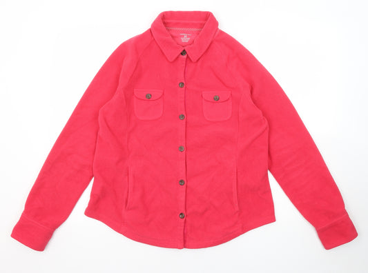Lands' End Womens Pink Jacket Size M Button