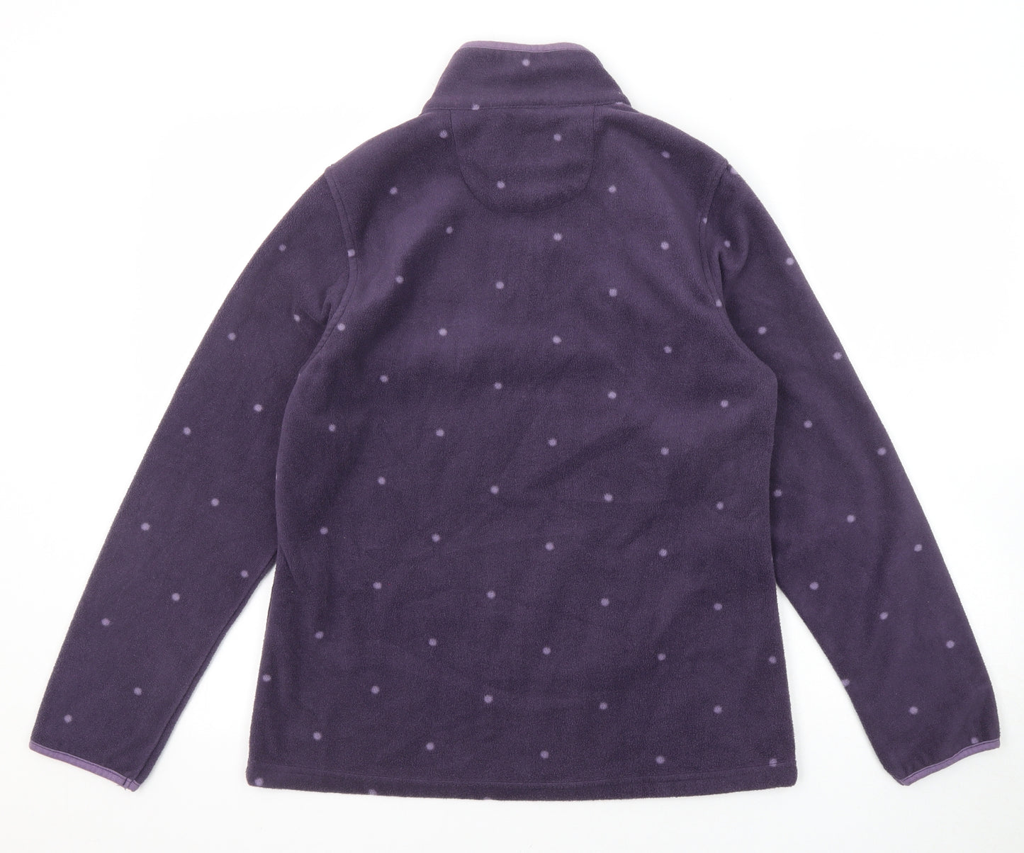 Regatta Womens Purple Polka Dot Polyester Pullover Sweatshirt Size 10 Zip