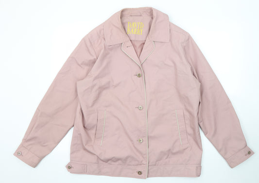 David Barry Womens Pink Jacket Size 16 Button