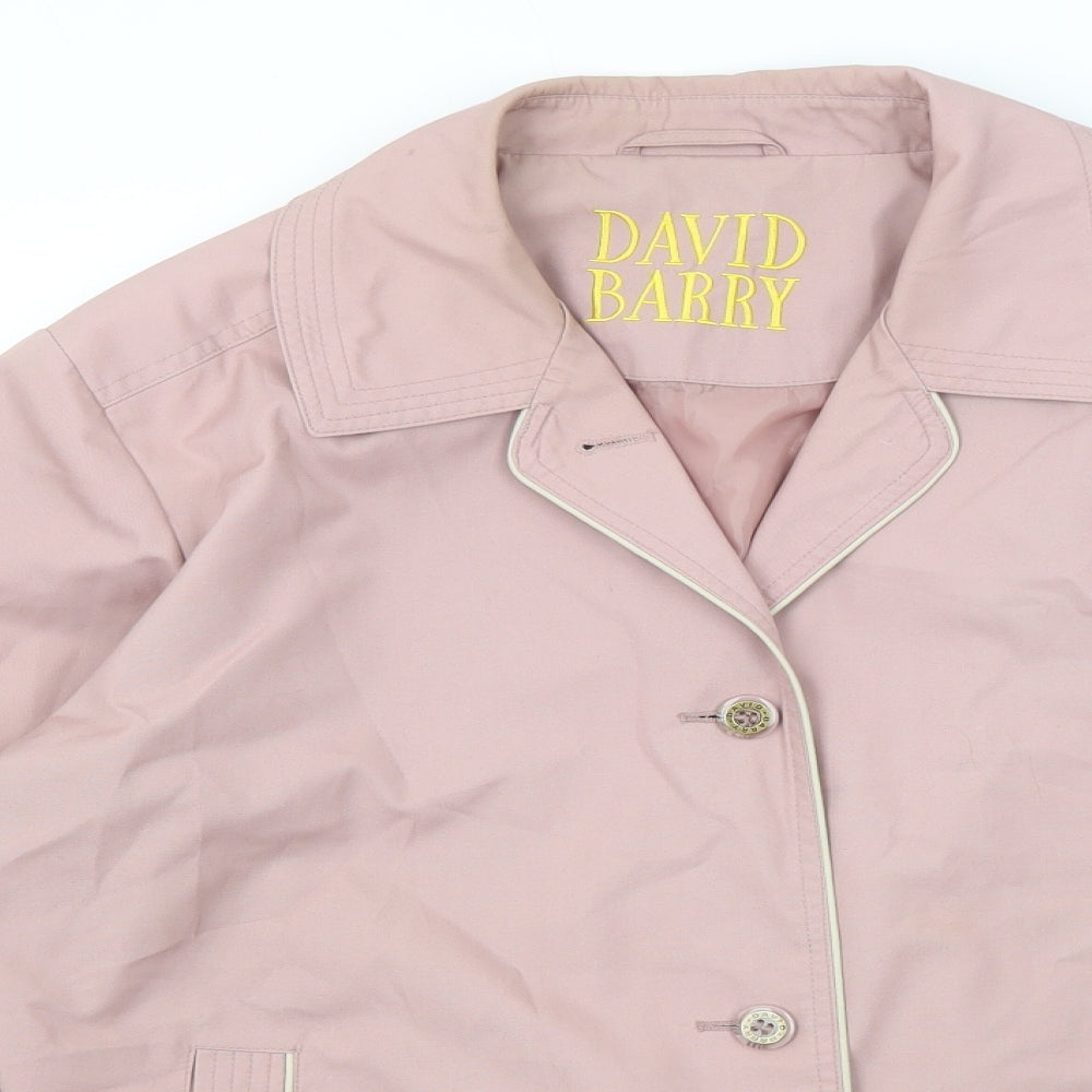 David Barry Womens Pink Jacket Size 16 Button