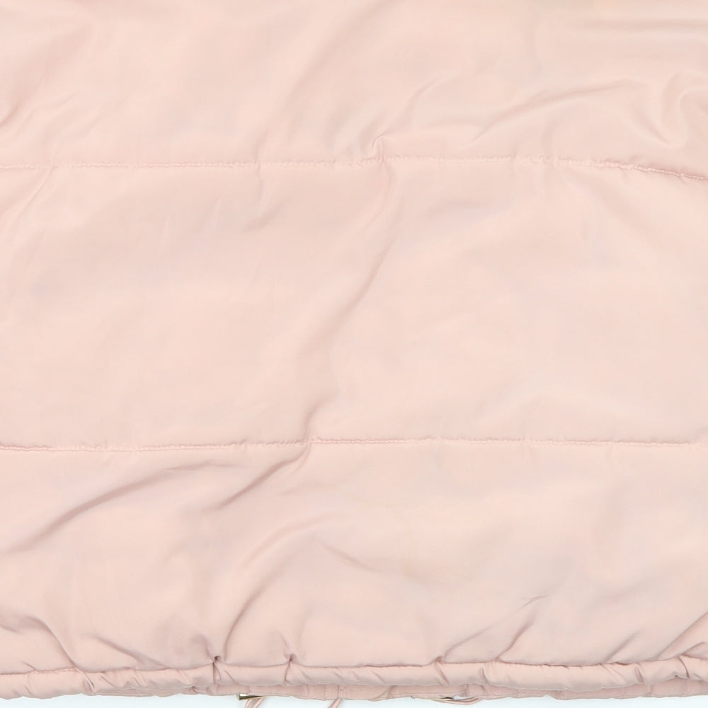 New Look Womens Pink Puffer Jacket Jacket Size 8 Zip