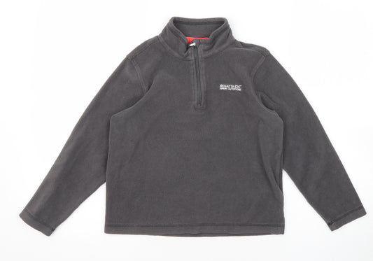 Regatta Boys Grey Polyester Pullover Sweatshirt Size 9-10 Years Zip