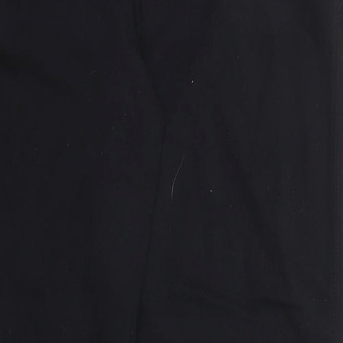 Marks and Spencer Womens Black Cotton Jogger Trousers Size 14 Regular Drawstring