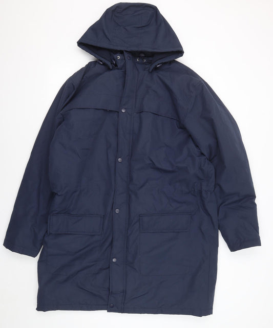 Cotton Traders Mens Blue Rain Coat Coat Size XL Zip