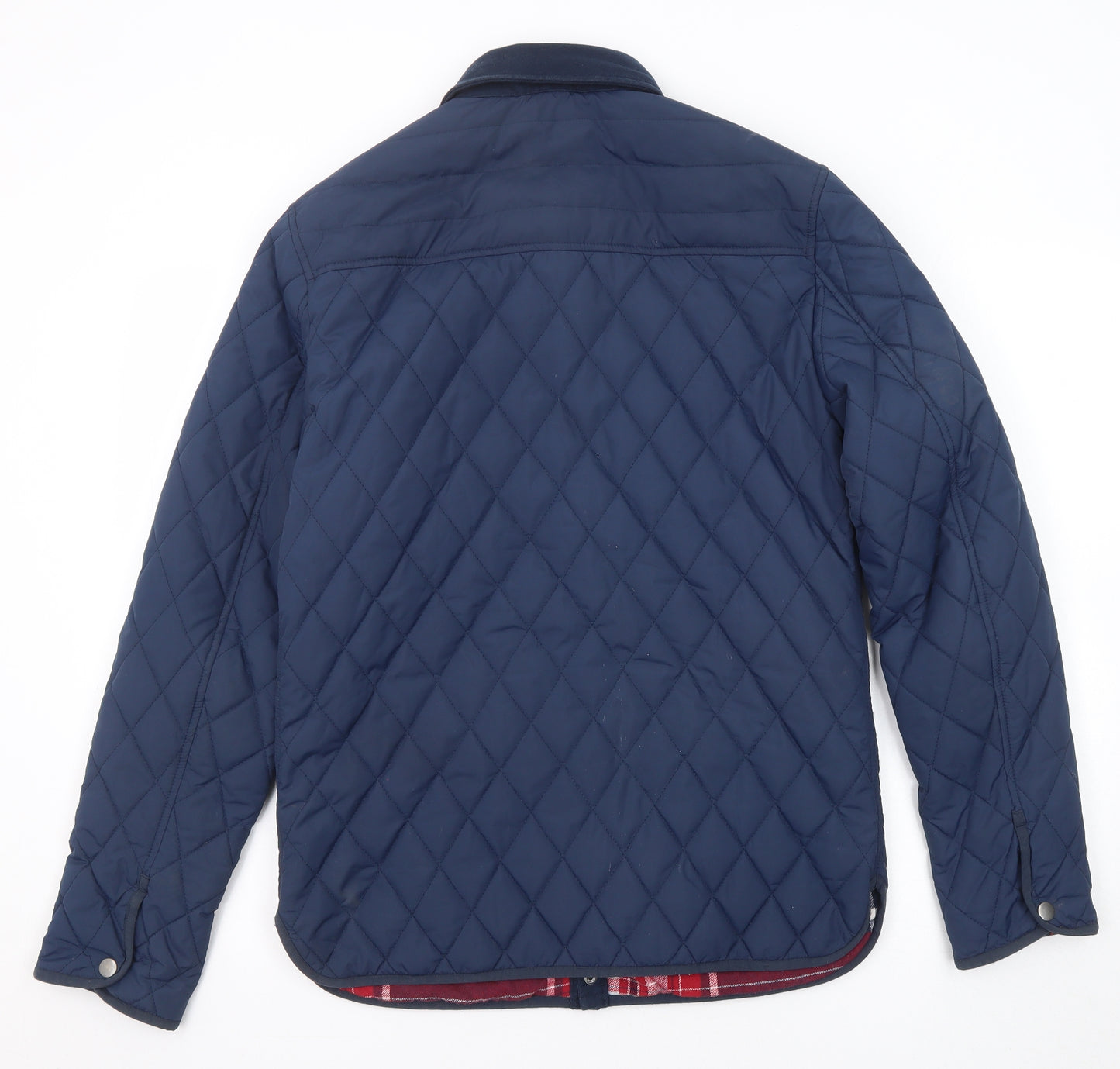 Penguin Mens Blue Quilted Jacket Size S Snap