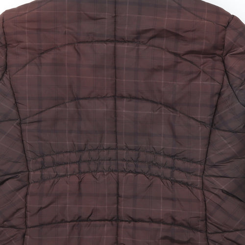 M&Co Womens Brown Geometric Puffer Jacket Jacket Size 12 Zip
