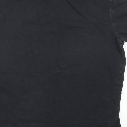 Tommy Hilfiger Mens Black Polyester T-Shirt Size M Round Neck