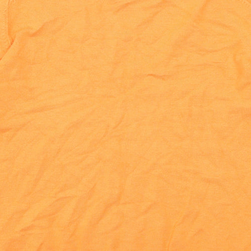 Marks and Spencer Womens Orange V-Neck Viscose Pullover Jumper Size 12