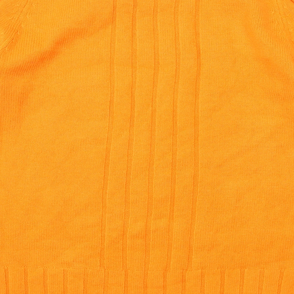 NEXT Womens Orange Round Neck Acrylic Pullover Jumper Size S