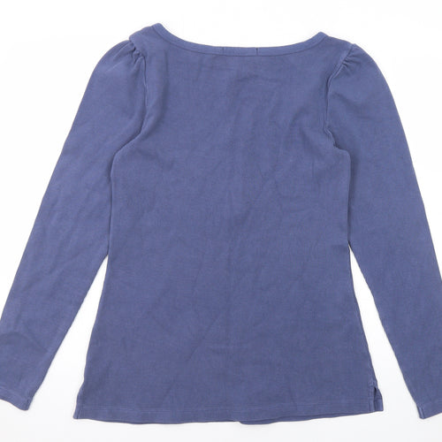 NEXT Womens Blue Cotton Basic T-Shirt Size 14 Scoop Neck
