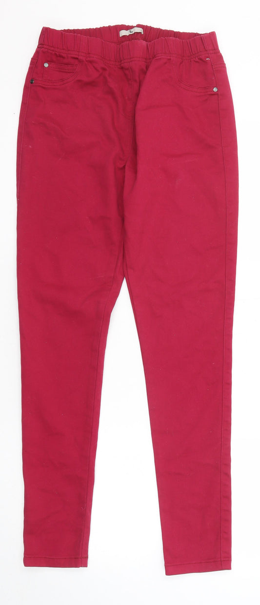 TU Womens Pink Cotton Skinny Jeans Size 12 Regular