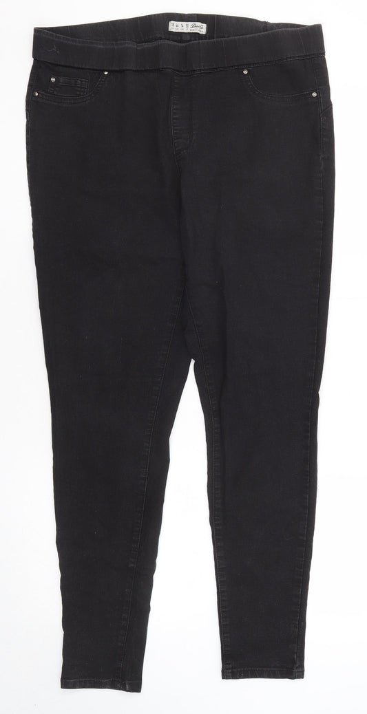 Denim & Co. Womens Black Cotton Jegging Jeans Size 18 Regular