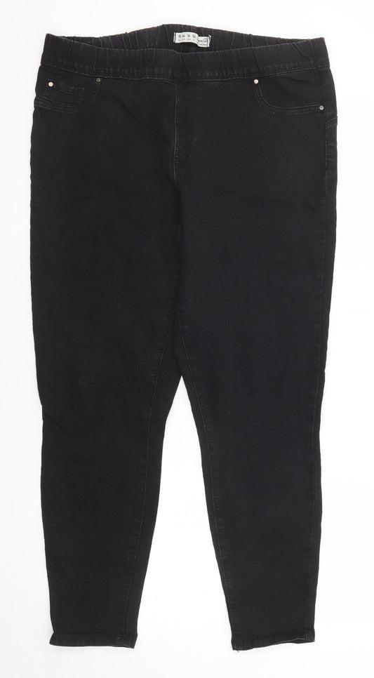 Denim & Co. Womens Black Cotton Jegging Jeans Size 18 Regular