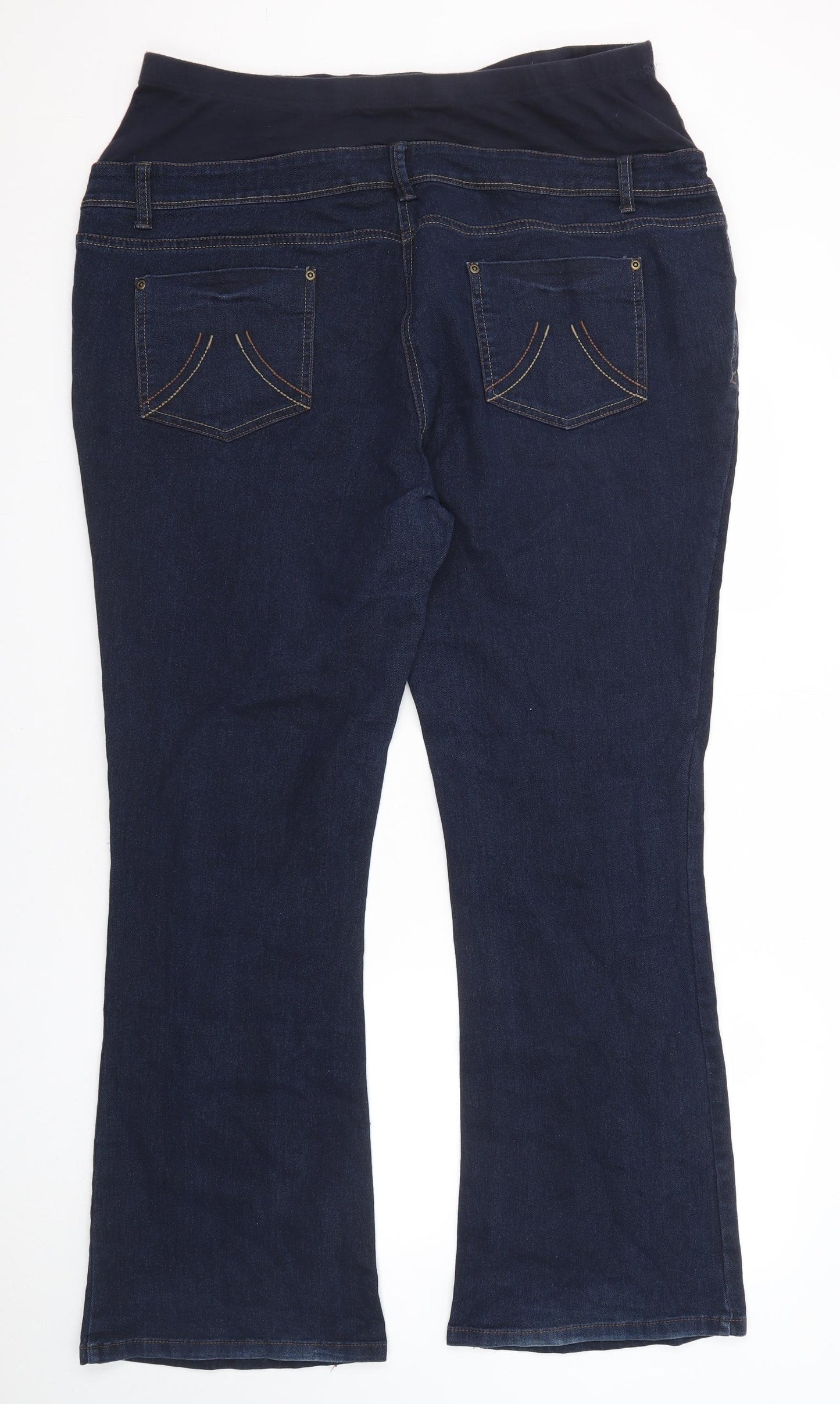 Red Herring Womens Blue Cotton Bootcut Jeans Size 18 Regular Zip