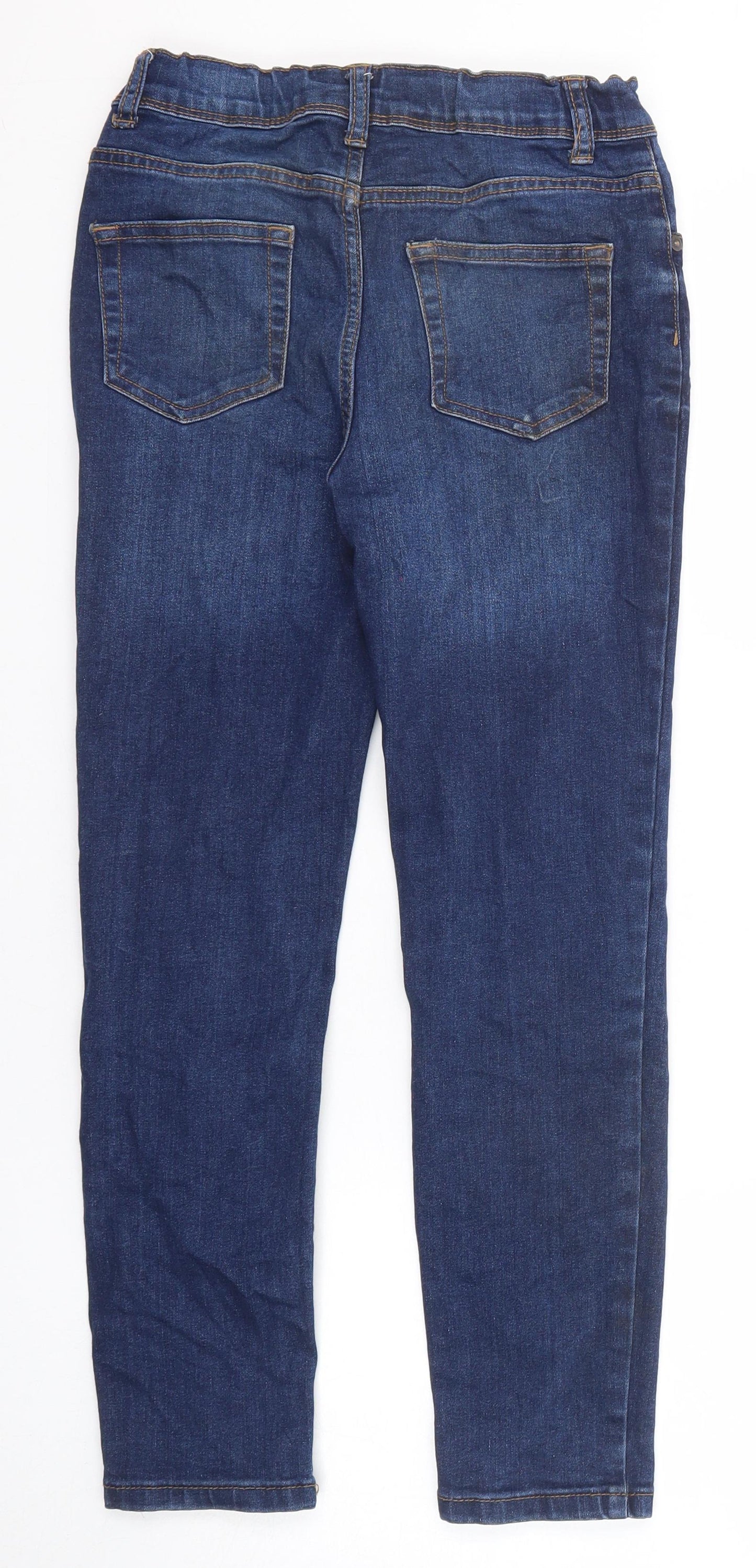 Denim & Co. Boys Blue Cotton Skinny Jeans Size 10-11 Years Regular Zip