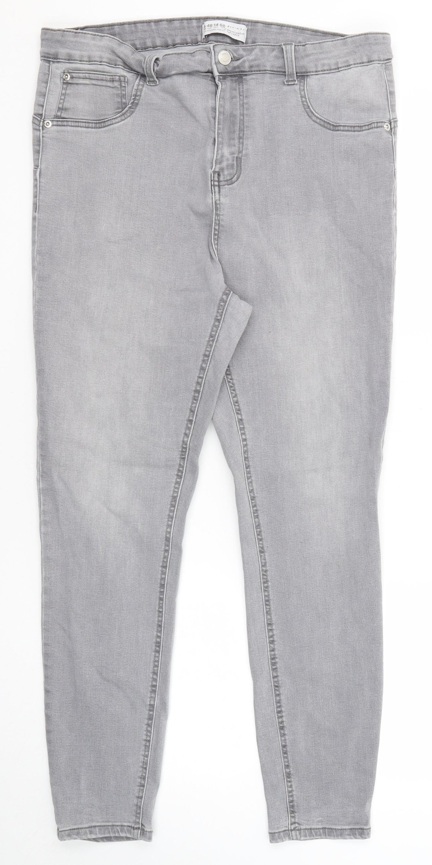 Denim & Co. Womens Grey Cotton Skinny Jeans Size 8 Regular Zip