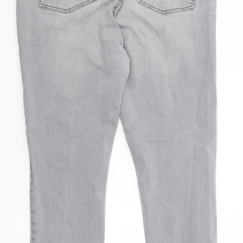 Denim & Co. Womens Grey Cotton Skinny Jeans Size 8 Regular Zip