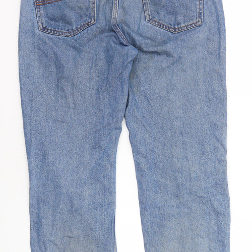 Cotton Traders Mens Blue Cotton Straight Jeans Size 34 in Regular Zip