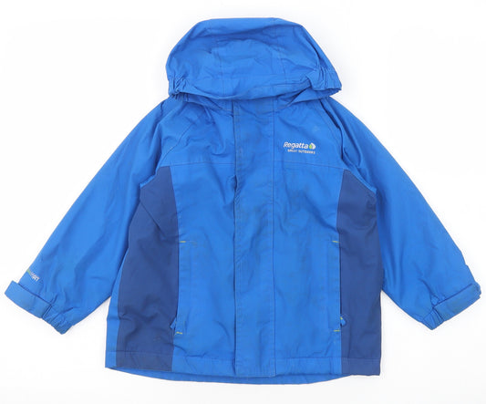 Regatta Boys Blue Windbreaker Jacket Size 3-4 Years Zip