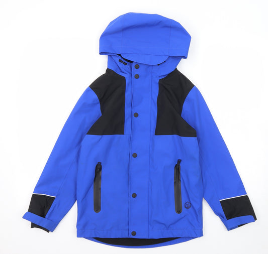 Marks and Spencer Boys Blue Windbreaker Jacket Size 9-10 Years Zip