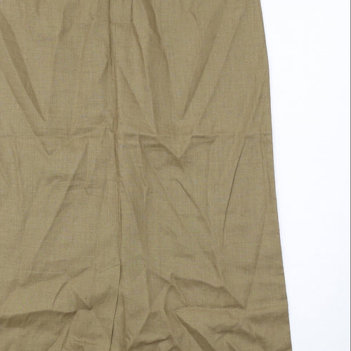 Laura Ashley Womens Beige Linen Cargo Skirt Size 16 Zip