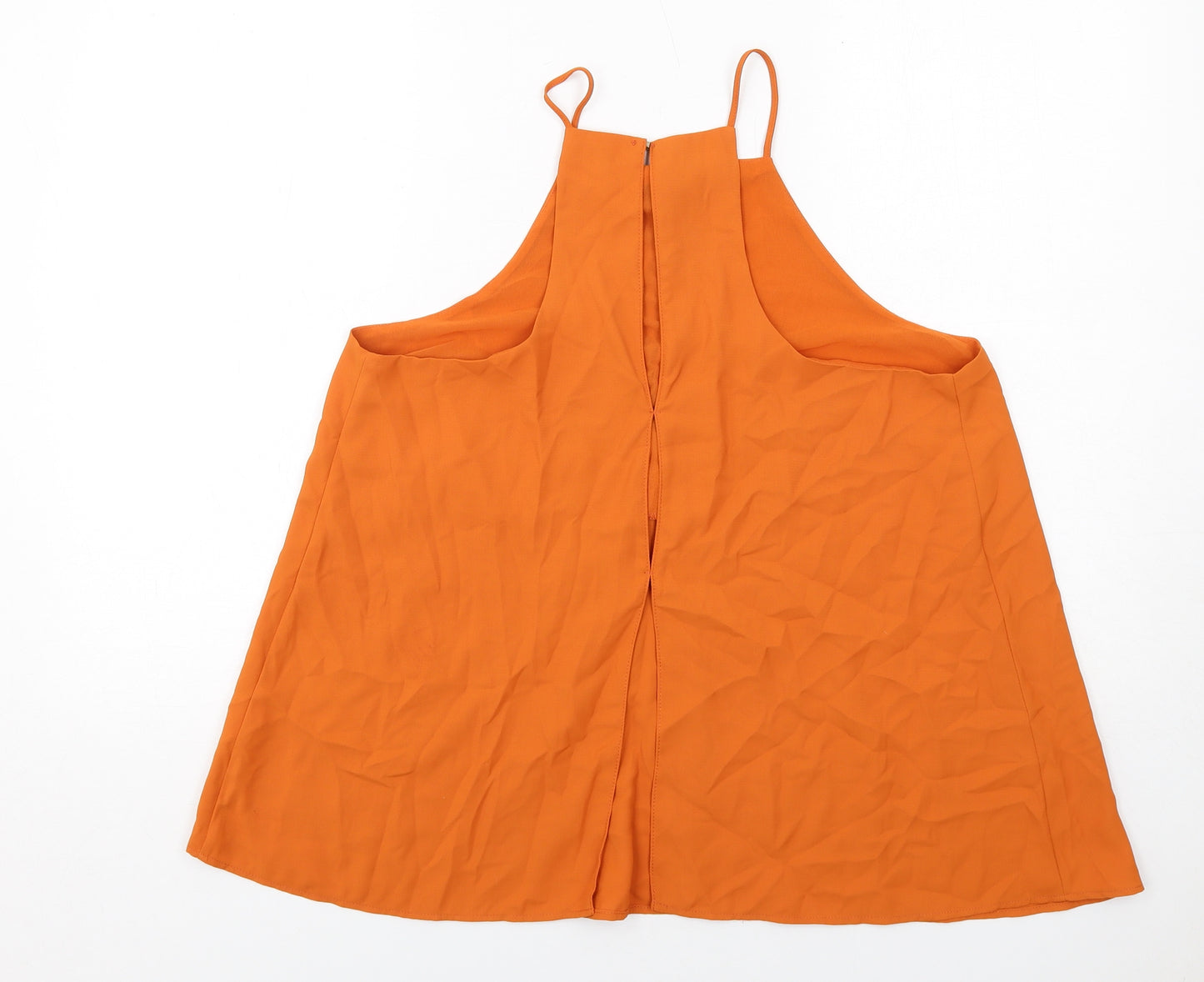 River Island Womens Orange Polyester Basic Tank Size 16 Square Neck