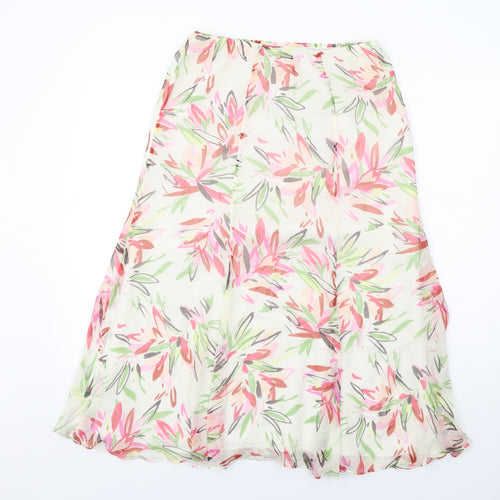 Precis Womens Multicoloured Floral Silk Swing Skirt Size 12