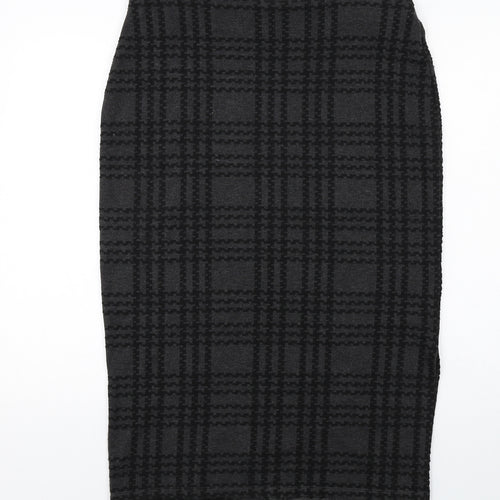 Marks and Spencer Womens Grey Plaid Polyester Straight & Pencil Skirt Size 16