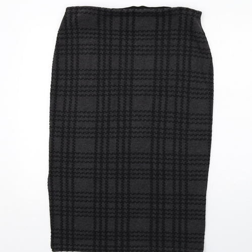Marks and Spencer Womens Grey Plaid Polyester Straight & Pencil Skirt Size 16