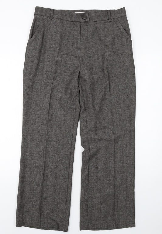 Anna Rose Womens Grey Polyester Dress Pants Trousers Size 16 Regular Zip