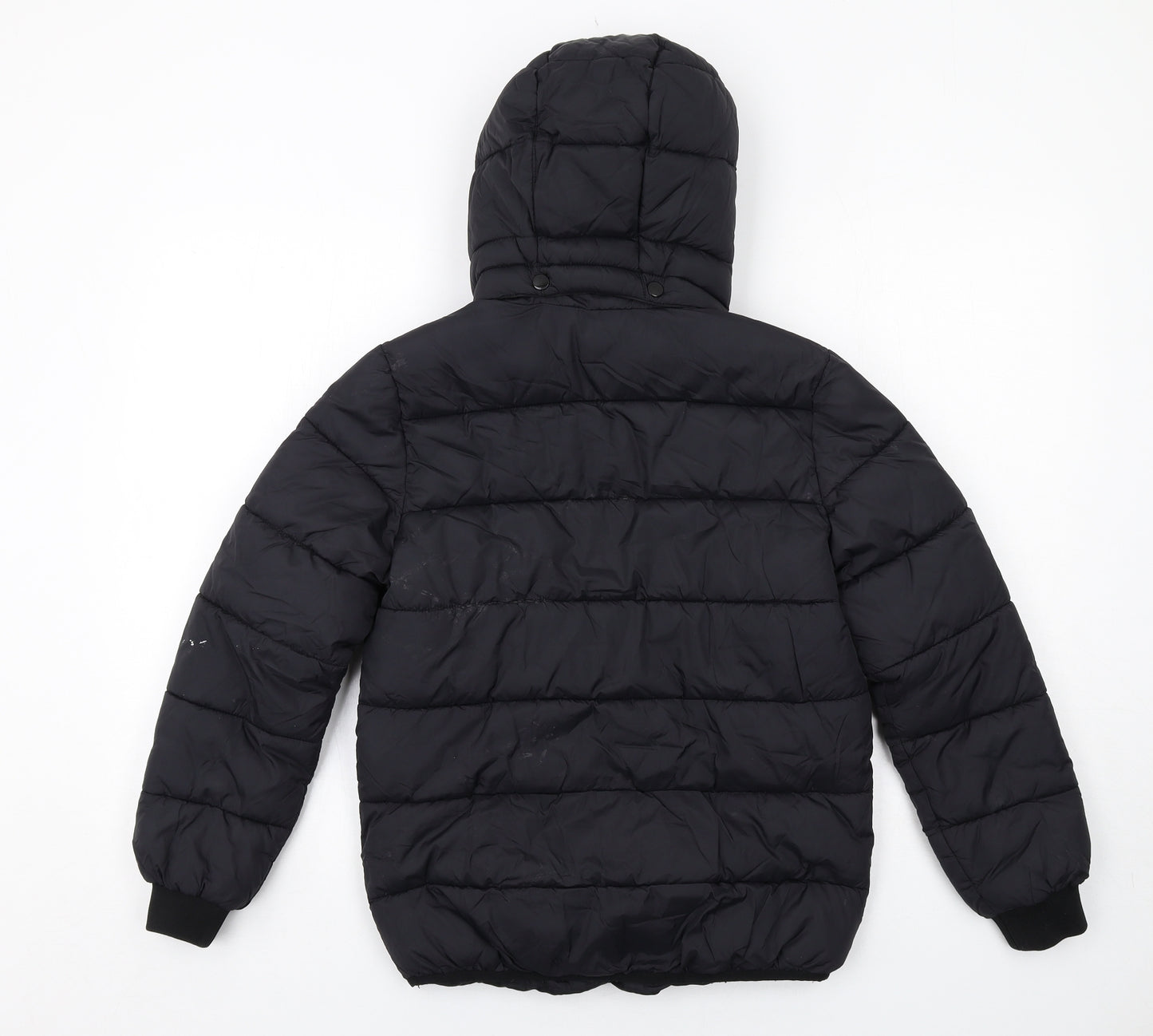 H&M Boys Black Quilted Jacket Size 10-11 Years Zip