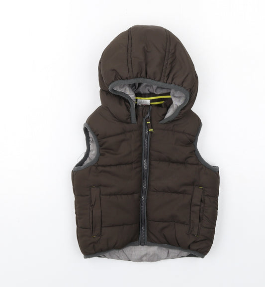 Mini Club Boys Brown Quilted Jacket Size 4-5 Years Zip