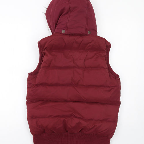 Fat Face Womens Red Gilet Jacket Size 10 Zip