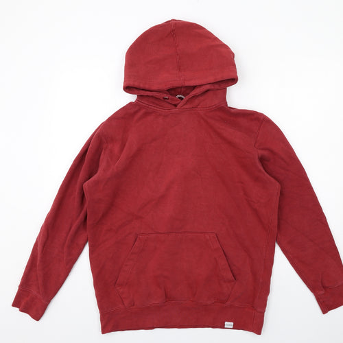 Pull&Bear Mens Red Cotton Pullover Hoodie Size M
