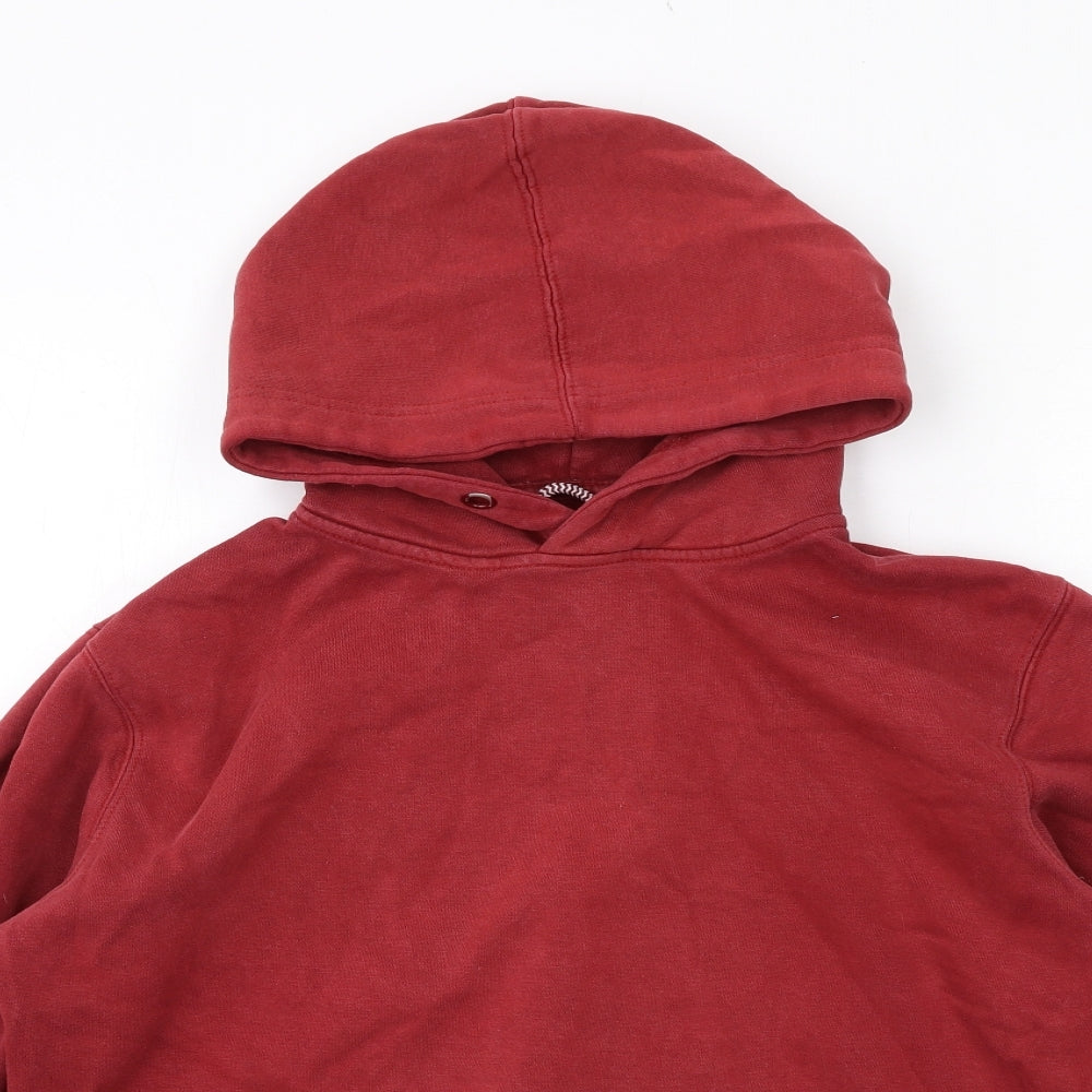 Pull&Bear Mens Red Cotton Pullover Hoodie Size M