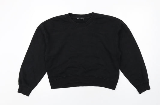 Zara Womens Black Cotton Pullover Sweatshirt Size M Pullover