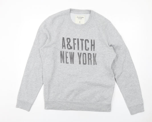 Abercrombie & Fitch Mens Grey Cotton Pullover Sweatshirt Size M