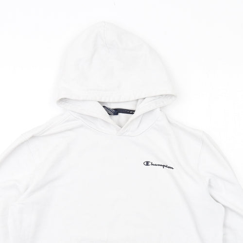 Champion Mens White Cotton Pullover Hoodie Size M