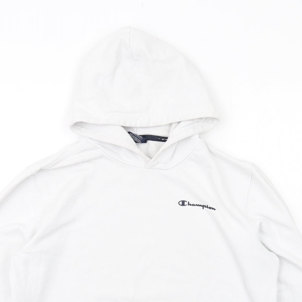 Champion Mens White Cotton Pullover Hoodie Size M
