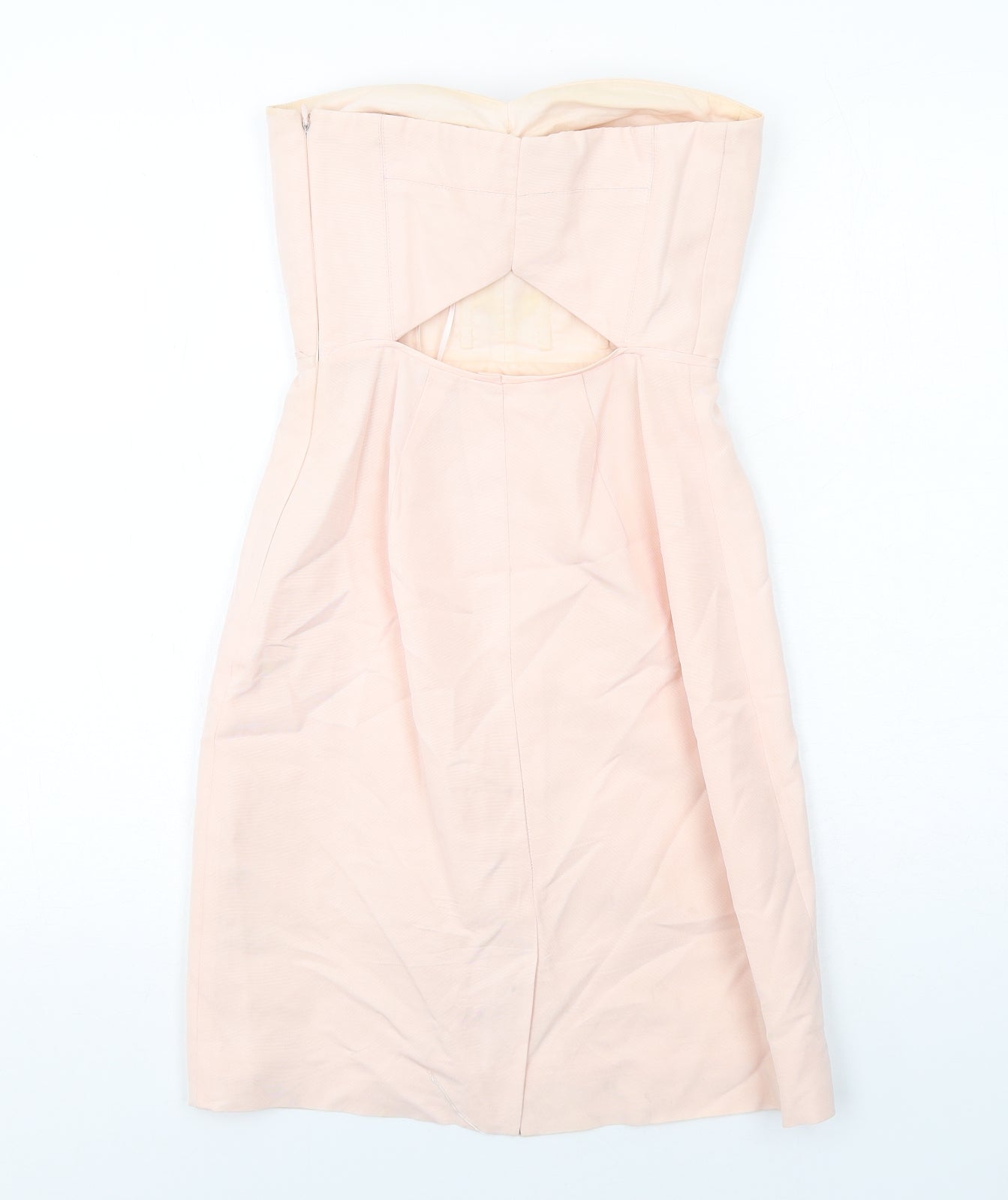 J.CREW Womens Pink Cotton Bodycon Size 4 Off the Shoulder Zip