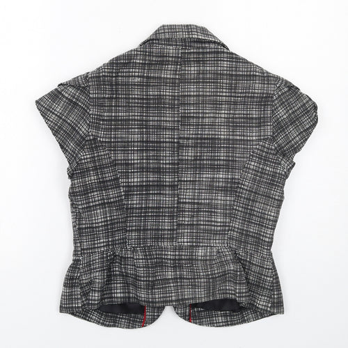 Marks and Spencer Womens Black Geometric Jacket Blazer Size 12 Tie