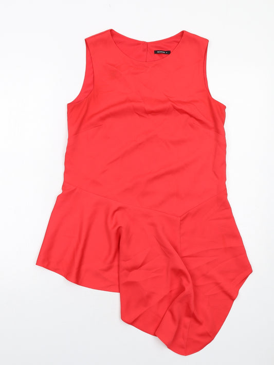 Roman Womens Red Polyester Basic Tank Size 10 Round Neck