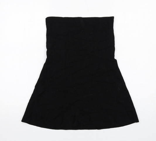 Zara Womens Black Viscose Mini Size L Off the Shoulder Pullover