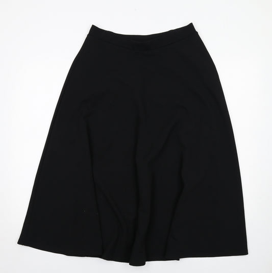 Boohoo Womens Black Polyester Swing Skirt Size 14