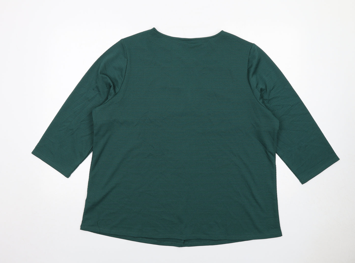Julipa Womens Green Polyester Basic Blouse Size 20 V-Neck