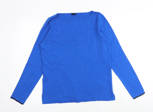 Gap Womens Blue Round Neck Cotton Pullover Jumper Size L