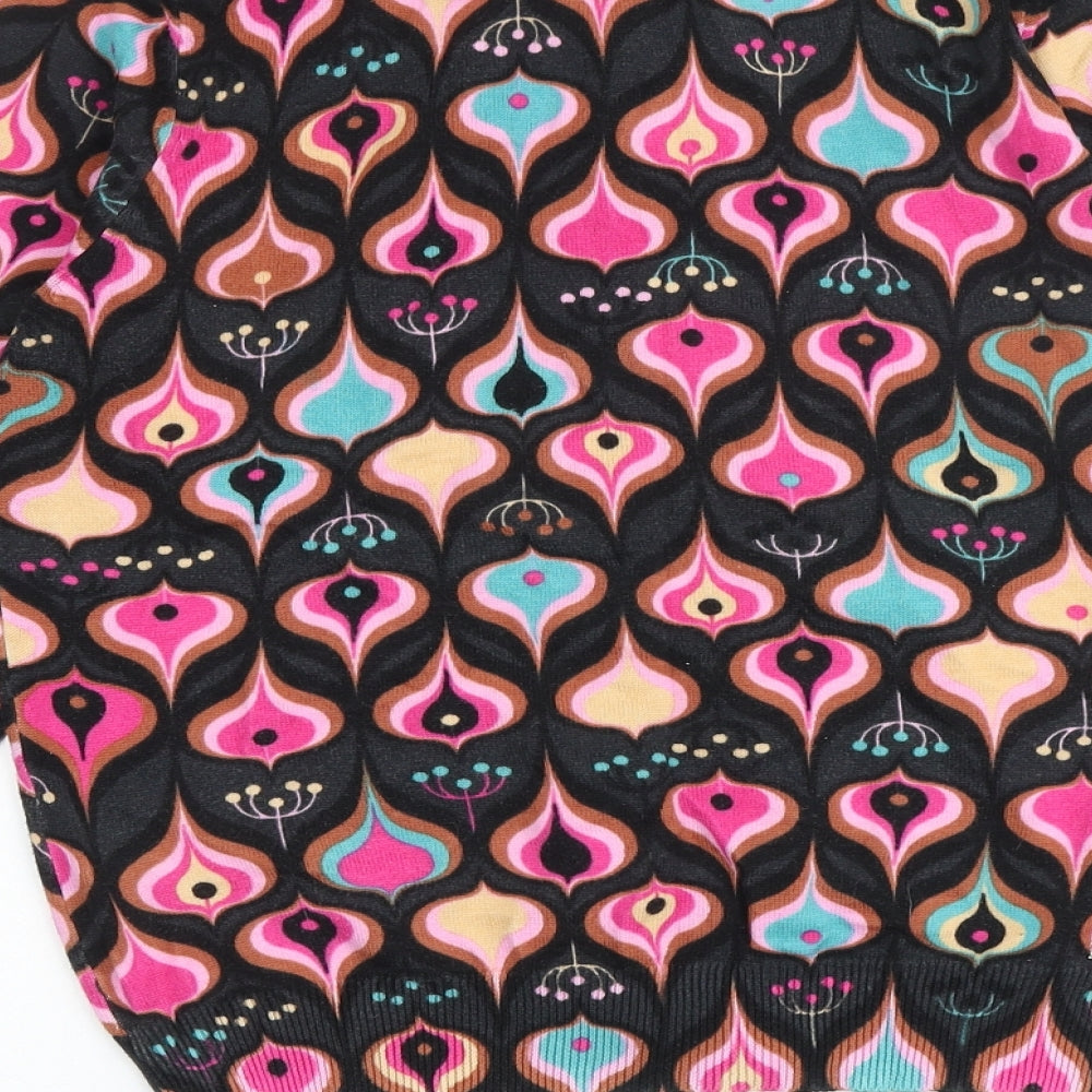 Uttam London Womens Multicoloured Round Neck Geometric 100% Cotton Cardigan Jumper Size L