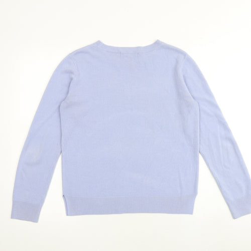 Marks and Spencer Womens Blue Round Neck Acrylic Pullover Jumper Size 10